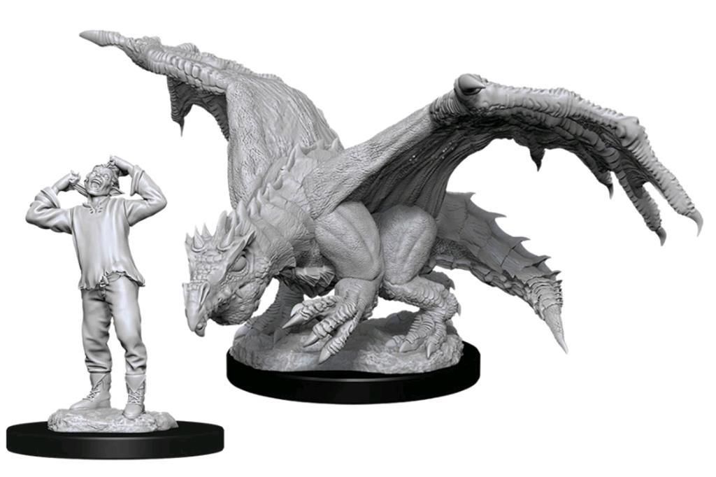 D&D Nolzur's Marvelous Miniatures - Green Dragon Wyrmling & Afflicted Elf