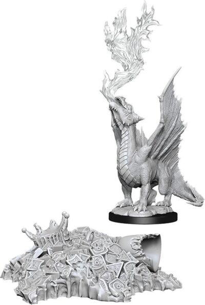 D&D Nolzur's Marvelous Miniatures - Gold Dragon Wyrmling & Small Treasure Pile