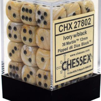 Boite de 36d6 Marble Ivory w/black