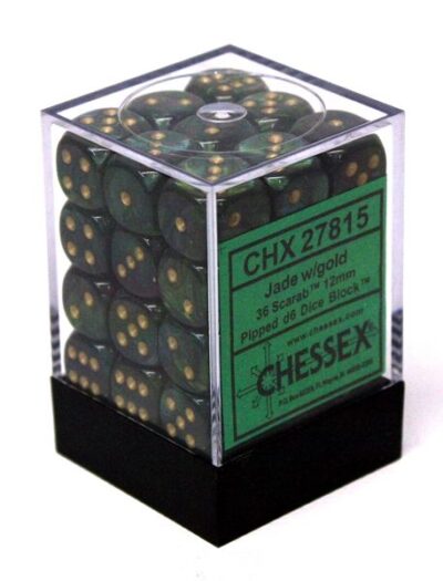 Boite de 36d6 Scarab Jade w/gold