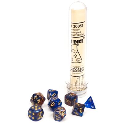 Dés en boite Lustrous Azurite w/gold