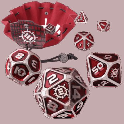 Ensemble de Dés en Métal Collector Red